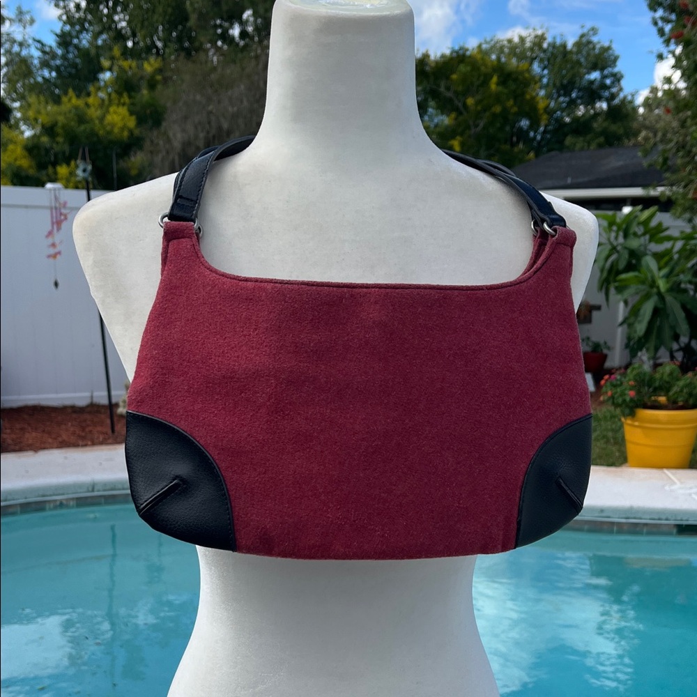 GAP Factory Vintage Burgundy and Brown Leather Shoulder Bag